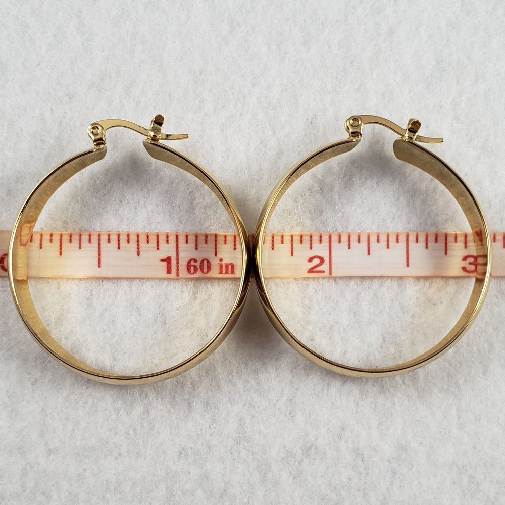 1.5" Chubby Gold Hoops - Picture 5 of 6